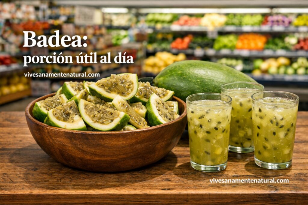 Badea: porción útil al día