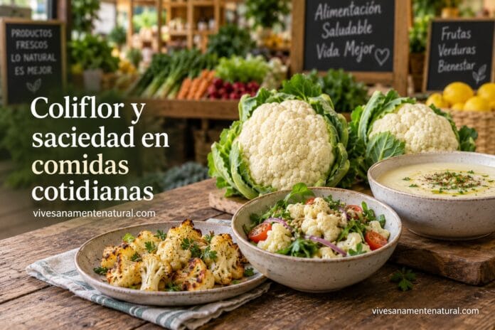 Coliflor y saciedad en comidas cotidianas