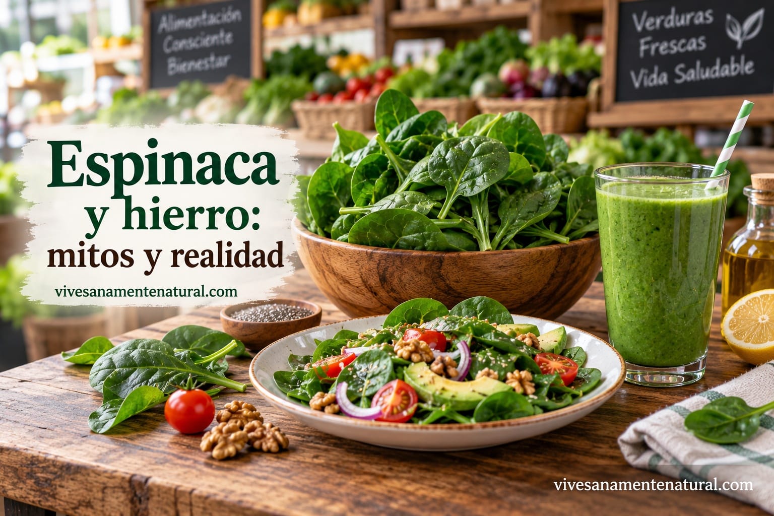 Espinaca y hierro: mitos y realidad