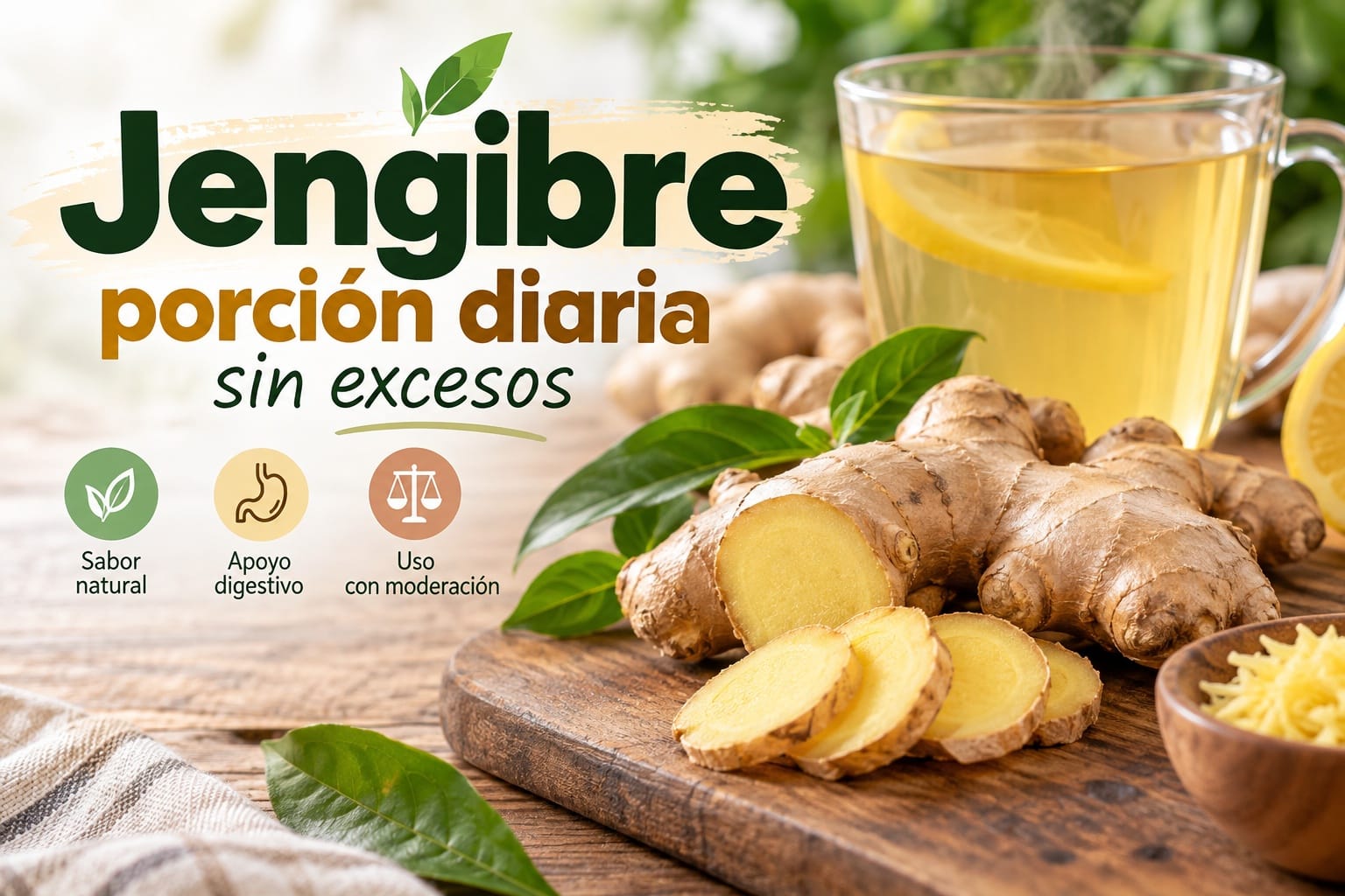 Jengibre: porción diaria sin excesos