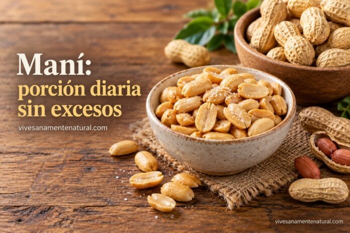 Maní: porción diaria sin excesos