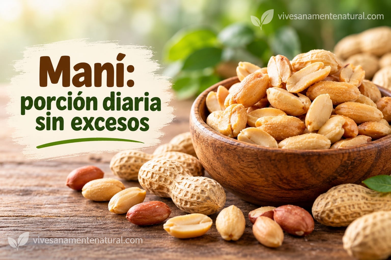 Maní: porción diaria sin excesos